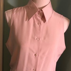 Armani silk blouse. Pale pink.
